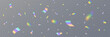 © Liubov - Holographic confetti falling on transparent background. Rainbow light hologram. Prism lens. Shiny festive decor. Crystal texture. Party celebration. Glamour design. Vector Illustration