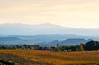 © yaqui_villegas - Sunset over the vineyards of La Rioja creating layered silhouettes of mountains and fields in golden light expressing the quiet atmosphere and environmental beauty of Spain’s autumn