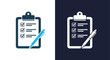© Ryan - Checklist clipboard and pen icon set for tasks to-do lists and surveys -  Glyph solid icon - Editable modern style icon.
