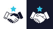 © Ryan - Handshake and star icons symbolizing partnership success and recognition web elements -  Glyph solid icon - Editable modern style icon.