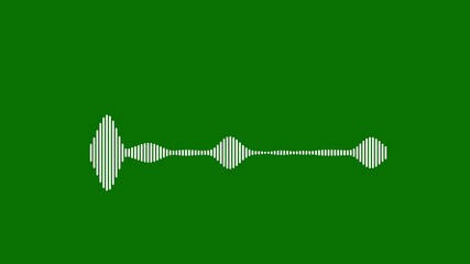 4K White Audio Waveform Animation on Green Background Digital Sound Frequency Line for Music Visuals Podcasts Voice Recordings and Green Screen Audio Interface Projects