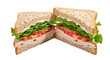 © Saim Art - Delicious turkey sandwich with lettuce and tomato transparent background cutout png