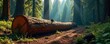 © Napat - Fallen Redwood Giant Sunlight Dapples Lush Forest Clearing After Logging