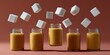 © wpw - artistic composition showing smoothie jars with sugar cubes floating above, symbolizing hidden sugar danger