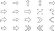 © MeJaMa - Assortment of Twenty Black and White Arrow Icons in Various Styles and Directions direction icon pointer icon also transparent background