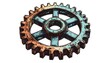 © aidliskndr - Rusty gear wheel with oxidized metal texture