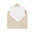 © arturaliev - Beige envelope with paper blank greeting card or letter