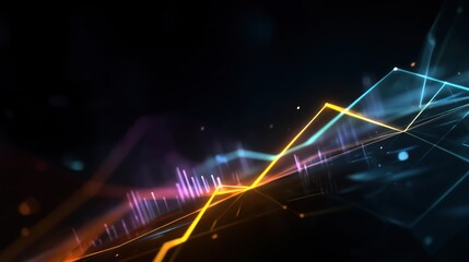 Abstract digital data visualization with lines and points