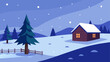 © Kalo - Winter scene with house and falling snow