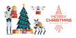 © elenabsl - Christmas banner with robotic Santa Claus and wishes