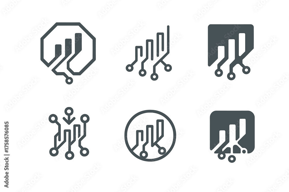 Diverse Trading Logos. Stock trading strategies. Set Logo of Stock ...