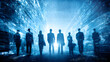 © utaem2022 - Business people walking through a digital data tunnel