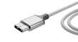 © 3D image - 3d icon of closeup of a usb typec connector with white cable isolated on transparent background