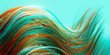 © Rendara Studio - 3D fiber wave motion with orange and teal strands