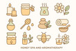 © Rick Cranches - Honey Spa and Aromatherapy Icons — Natural Wellness and Relaxation Set