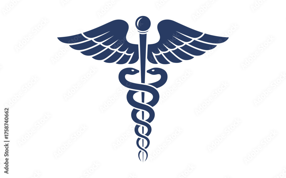 Caduceus Medical Symbol Silhouette Illustration