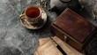 © nameera_hasan - vintage tea time with old letters