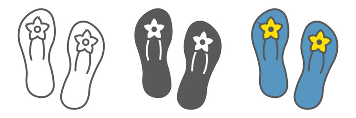 Sandals icon, footwear and shoes, flip flops sign, vector graphics, a linear pattern on a white background. editable stroke