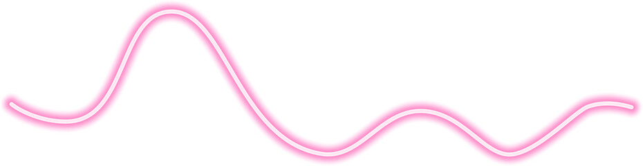 Wall Mural - Softly curved neon stroke with a gentle flowing motion and a luminous abstract effect.