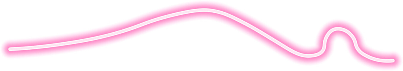 Wall Mural - Curved neon line with a smooth, flowing wave pattern, glowing with vibrant luminosity and creating a dynamic abstract shape.