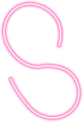 Wall Mural - S-shaped neon line with a smooth flowing curvature and bright glowing effect.