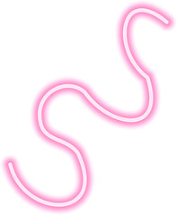 Wall Mural - S-shaped neon stroke with a smooth wavy motion and a bright glowing effect.
