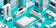 © LyceeChee - Isometric interior design illustration with furniture and objects in a modern style