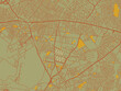 © W&S Stock - Minimalist flat city map of Sancaktepe, Türkiye with sage/olive tone field with rust networks and ochre shapes, cream water.