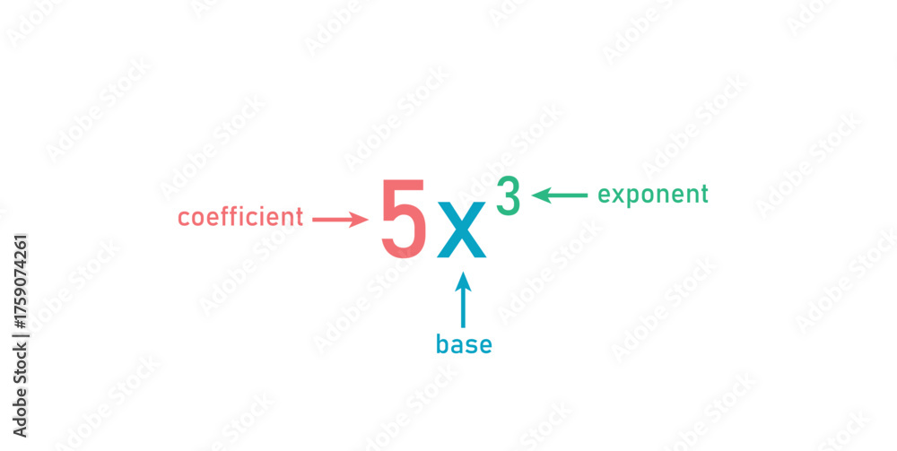Parts of Power of Exponents in Mathematics. Stock Vector | Adobe Stock