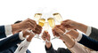 © DentinCrazy - Group of people clinking champagne glasses in a toast