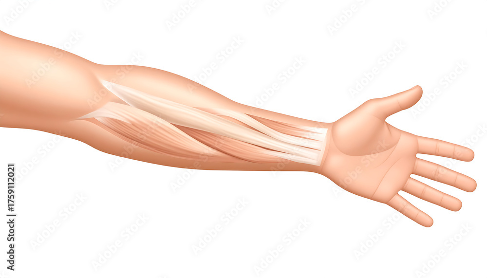 Photo Stock Anatomical illustration of the human forearm, wrist, and ...