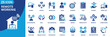 © Uniconlabs - Remote work icon set collection in flat style. Icon pack contains remote, work, virtual, flexible, digital, mobile, branch office, team, collaboration, task