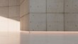 © LU - Minimalist concrete interior with smooth floors, textured walls, and neutral tones.