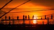 © Jojo* - Silhouetted workers on a construction site at sunset with dramatic sky.