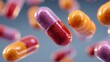 © BANDERSOUL - 3D flying antibiotic capsules, bright and colorful