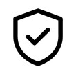 © Sharmin - Shield with checkmark icon for security and safety