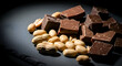 © Aulia - Delicious chocolate and peanuts composition on a dark surface, food photography