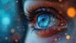 © Maryna - Close up of a human eye reflecting a modern city at night with digital data streams. Futuristic vision, AI powered insight, urban future business.