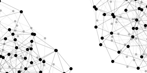 Abstract polygon structure network technology connect lines and dots background template.