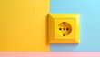 © ruangrit19 - Conceptual Yellow Outlet on Split Color Background for Electric Power and Energy Efficiency.
