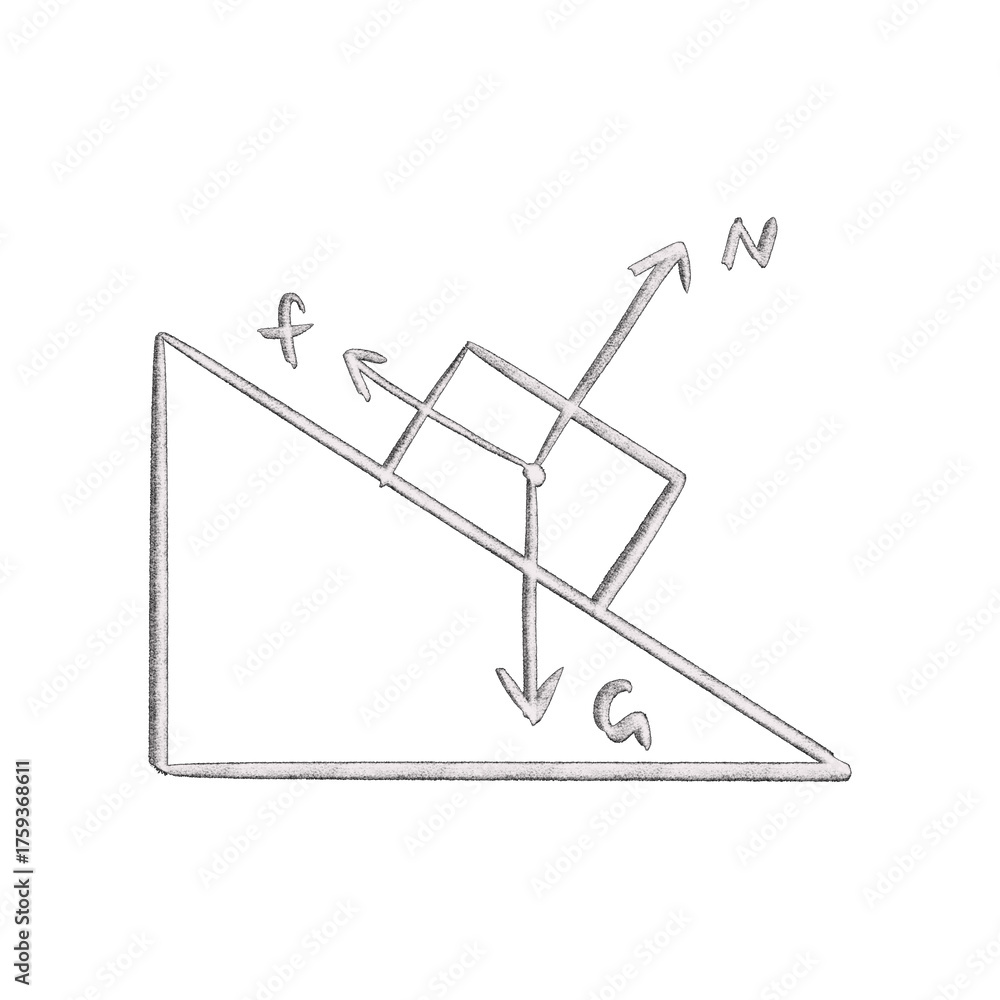 Stock-Illustration „Physics Diagram of Forces Acting on a Block on an ...