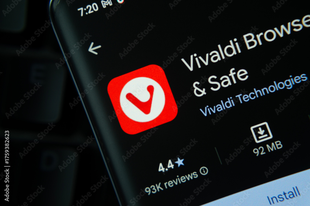 Dhaka, Bangladesh- 16 Oct 2025: Vivaldi Browser app from Google ...