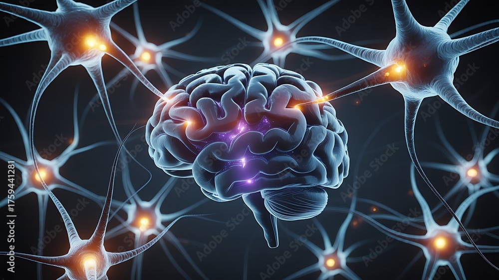 Neurons communicate with each other through glowing electrical currents ...
