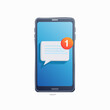 © alea_art - Smartphone with New Message Notification Icon on Screen.