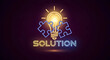 © miyui_283 - 未来を照らすネオン「SOLUTION」：問題解決と革新的なアイデアを象徴する高品位アイコン