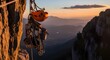 © Yassine - Dramatic cliffside sunrise adventure with unique aerial contraption overlooking vast mountain landscape