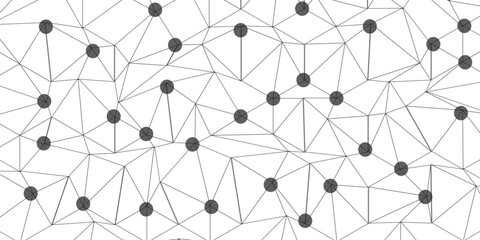Wall Mural - A beautiful Chaotic abstract line seamless pattern .Technology black illustration . Connected lines with dots .graphic background dots with connections for your design, illustration