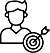 © Ammara - man target line person icon vector