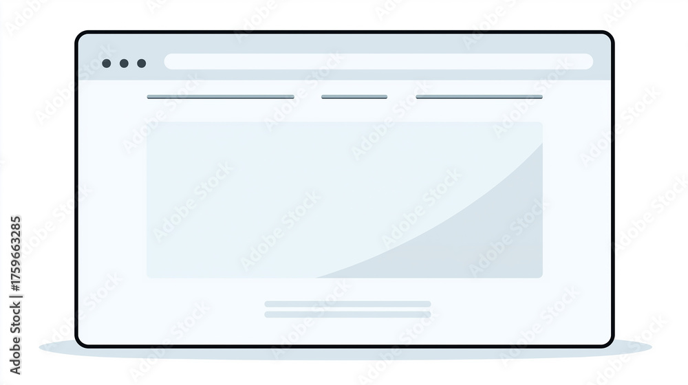 Editable website browser window template with blank space for web ...