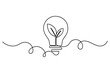 © Freelancer Sm Shahin - Modern continuous one-line light bulb sketch outline vector art drawing